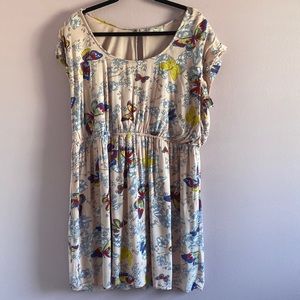 Love and Fire Blush pink Butterfly short sleeve boat neck Keyhole back dress XL